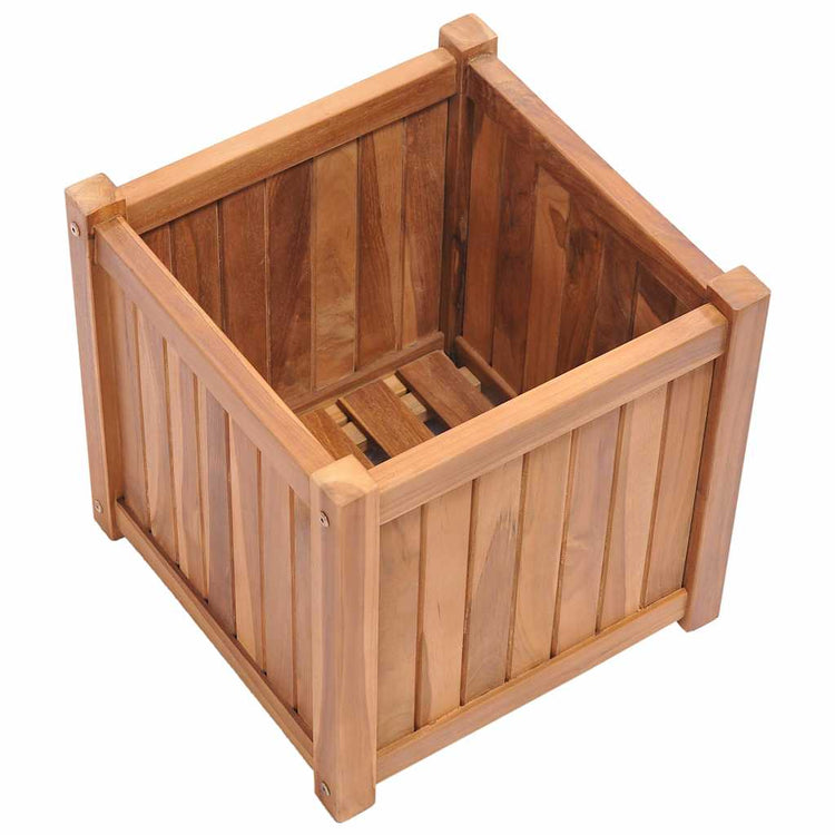 Vidaxl plantenbak verhoogd 40x40x40 cm massief teakhout