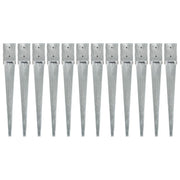 Vidaxl grondpinnen 12 st 10x10x76 cm gegalvaniseerd staal zilverkleurig - afbeelding 1