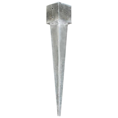 Vidaxl grondpinnen 2 st 14x14x91 cm gegalvaniseerd staal zilverkleurig