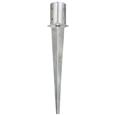 Vidaxl grondpinnen 2 st 10x76 cm gegalvaniseerd staal zilverkleurig