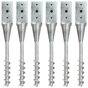 Vidaxl grondpinnen 6 st 7x7x56 cm gegalvaniseerd staal zilverkleurig - afbeelding 1