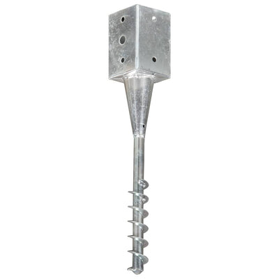 Vidaxl grondpinnen 2 st 9x9x56 cm gegalvaniseerd staal zilverkleurig