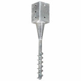Vidaxl grondpinnen 2 st 9x9x56 cm gegalvaniseerd staal zilverkleurig - afbeelding 2