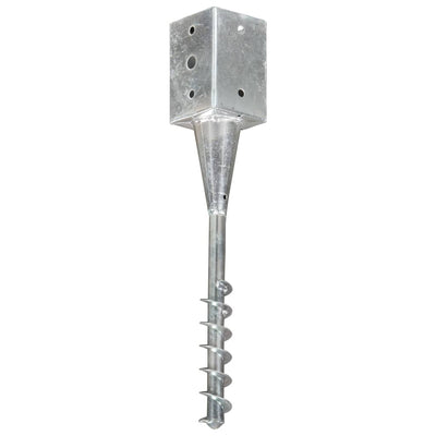Vidaxl grondpinnen 6 st 9x9x56 cm gegalvaniseerd staal zilverkleurig
