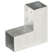 Vidaxl paalverbindingen 4 st l-vorm 71x71 mm gegalvaniseerd metaal - afbeelding 2