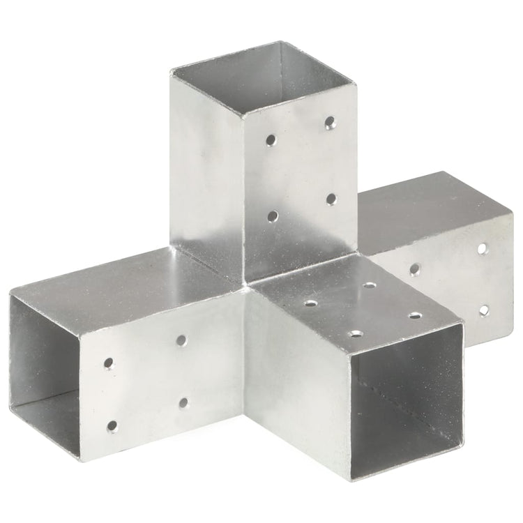 Vidaxl paalverbindingen 4 st x-vorm 71x71 mm gegalvaniseerd metaal