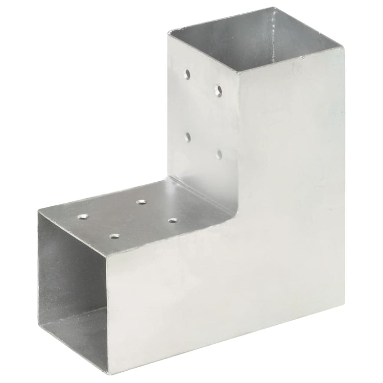 Vidaxl paalverbindingen 4 st l-vorm 81x81 mm gegalvaniseerd metaal