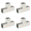 Vidaxl paalverbindingen 4 st t-vorm 81x81 mm gegalvaniseerd metaal