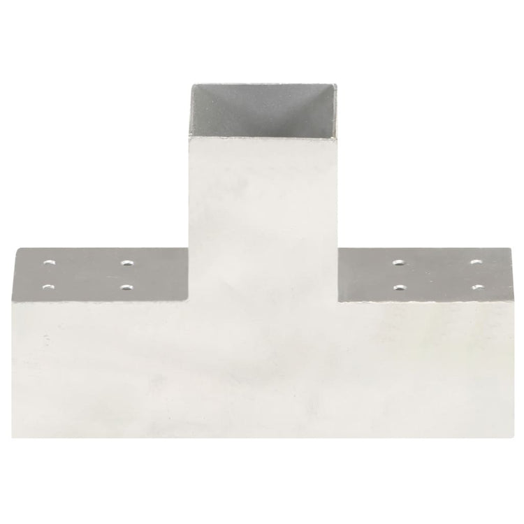 Vidaxl paalverbindingen 4 st t-vorm 81x81 mm gegalvaniseerd metaal