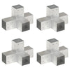 Vidaxl paalverbindingen 4 st x-vorm 81x81 mm gegalvaniseerd metaal
