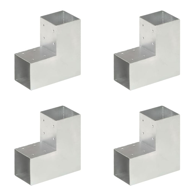 Vidaxl paalverbindingen 4 st l-vorm 91x91 mm gegalvaniseerd metaal