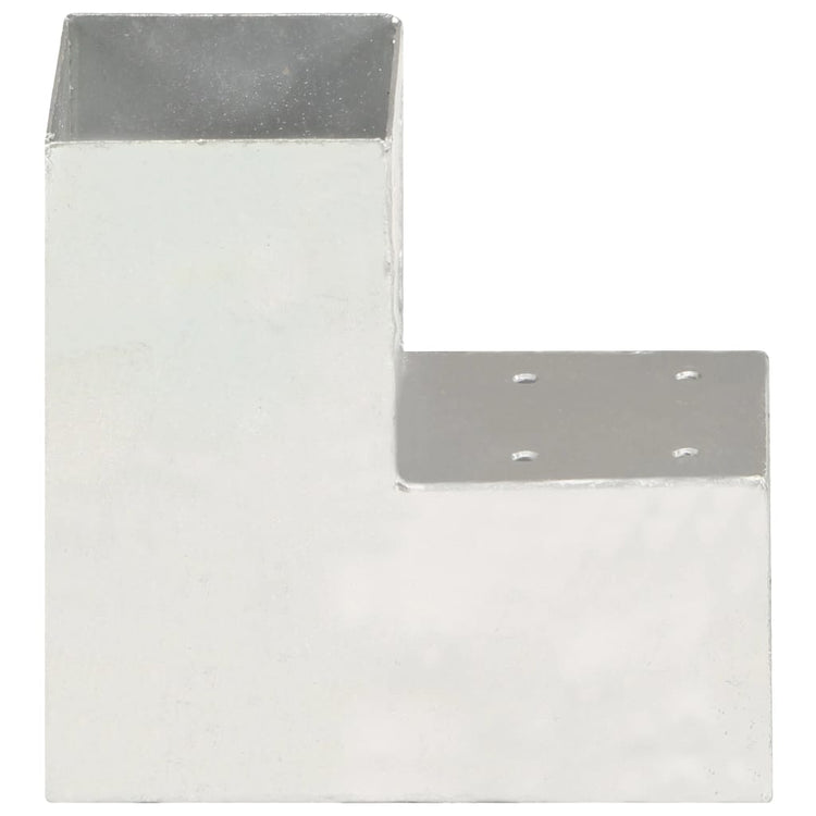 Vidaxl paalverbindingen 4 st l-vorm 91x91 mm gegalvaniseerd metaal