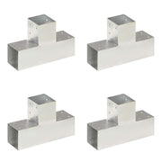 Vidaxl paalverbindingen 4 st t-vorm 91x91 mm gegalvaniseerd metaal - afbeelding 1