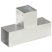 Vidaxl paalverbindingen 4 st t-vorm 91x91 mm gegalvaniseerd metaal - afbeelding 2