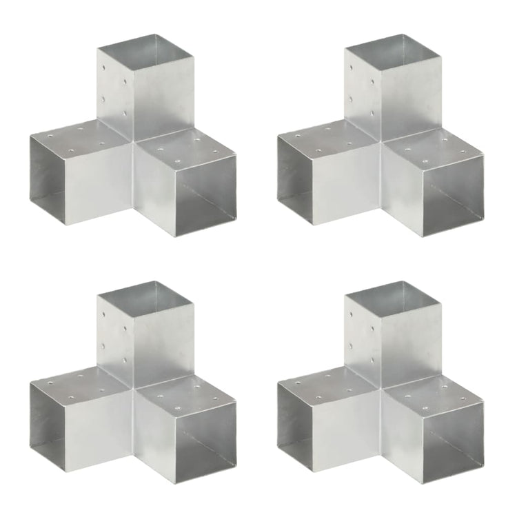Vidaxl paalverbindingen 4 st y-vorm 91x91 mm gegalvaniseerd metaal