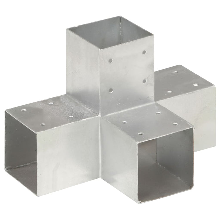 Vidaxl paalverbindingen 4 st x-vorm 91x91 mm gegalvaniseerd metaal