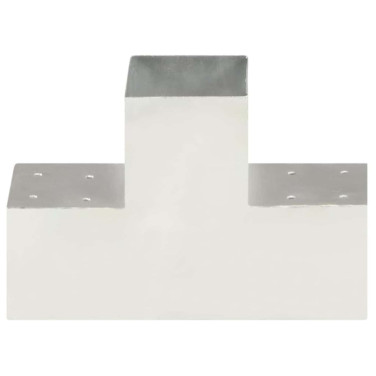 Vidaxl paalverbindingen 4 st t-vorm 101x101 mm gegalvaniseerd metaal