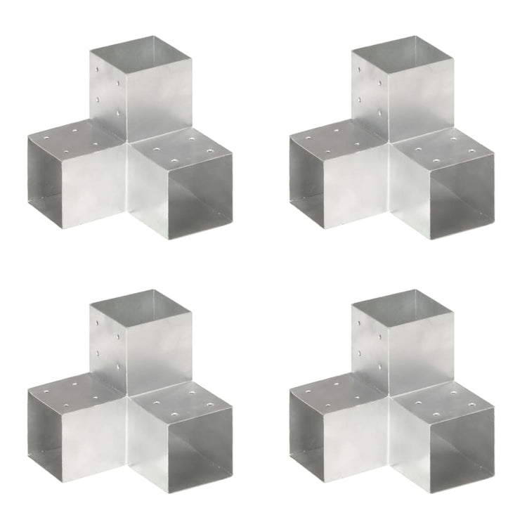 Vidaxl paalverbindingen 4 st y-vorm 101x101 mm gegalvaniseerd metaal