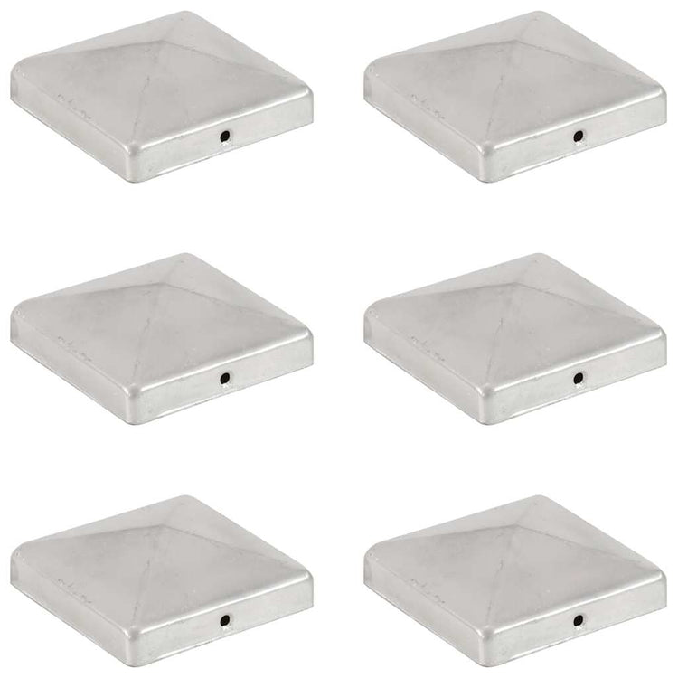 Vidaxl paalkappen 6 st piramide 101x101 mm gegalvaniseerd metaal