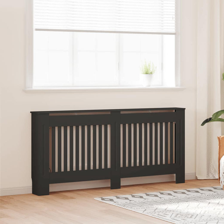 Vidaxl radiatorombouw 172x19x81,5 cm mdf zwart