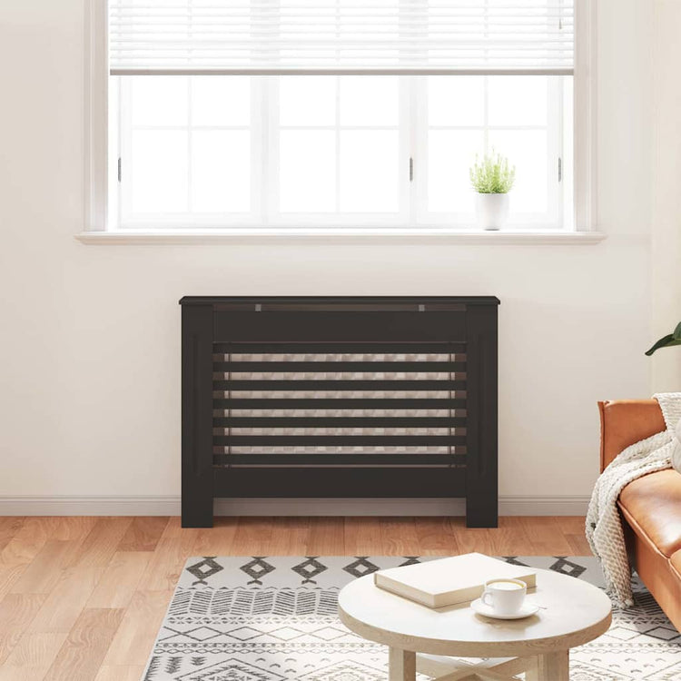 Vidaxl radiatorombouw 112x19x81,5 cm mdf zwart
