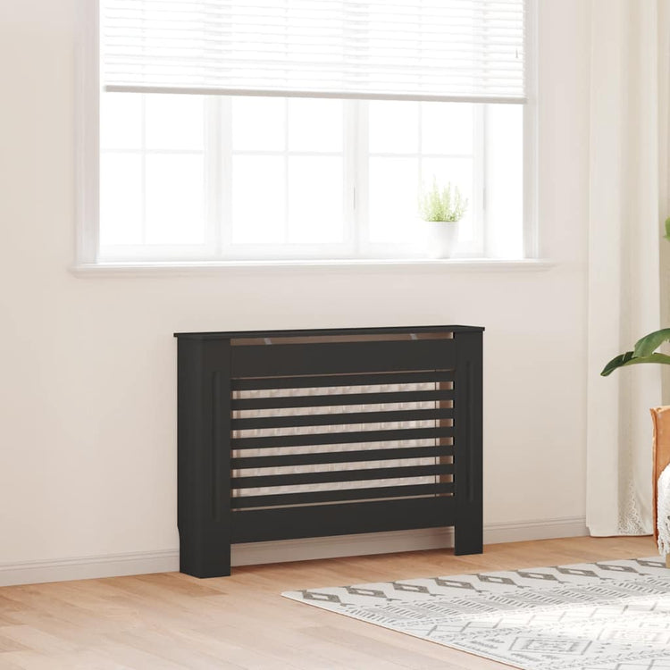 Vidaxl radiatorombouw 112x19x81,5 cm mdf zwart