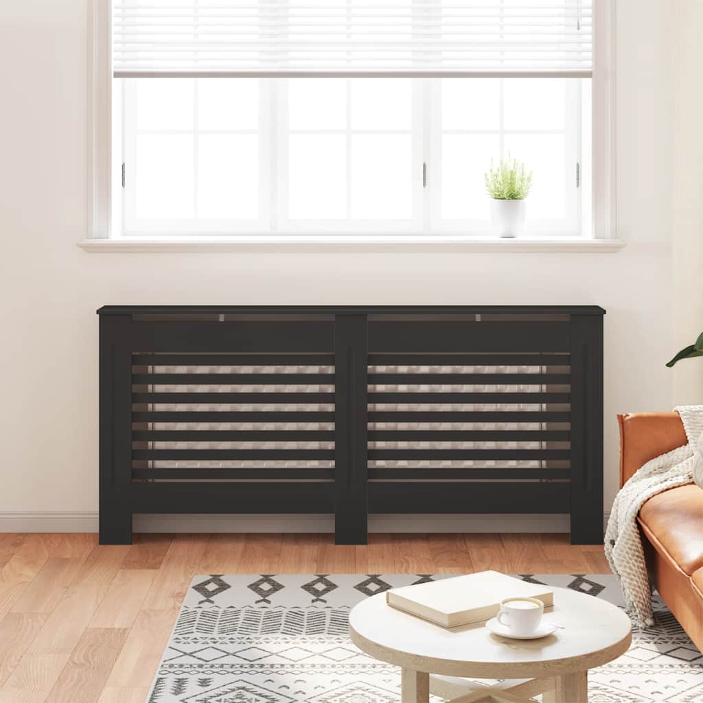 Vidaxl radiatorombouw 172x19x81,5 cm mdf zwart