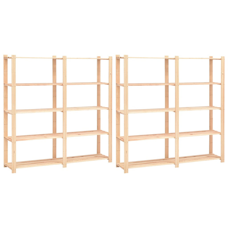 VidaXL Opbergrekken 5-laags 2 st 170x38x170 cm grenenhout 500 kg