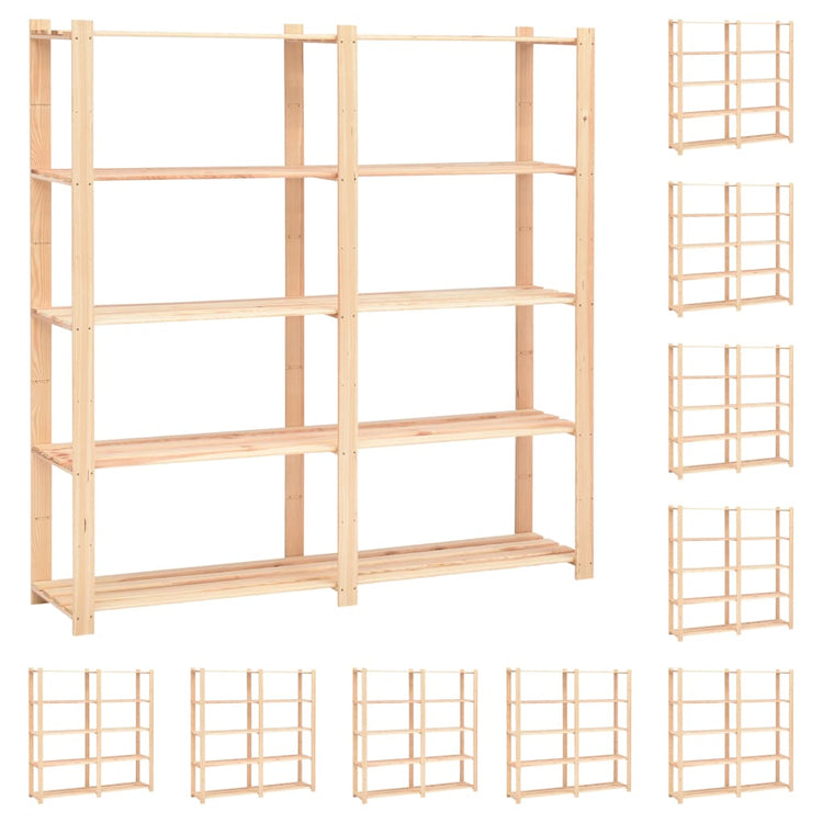 VidaXL Opbergrekken 5-laags 10 st 170x38x170 cm grenenhout 500 kg
