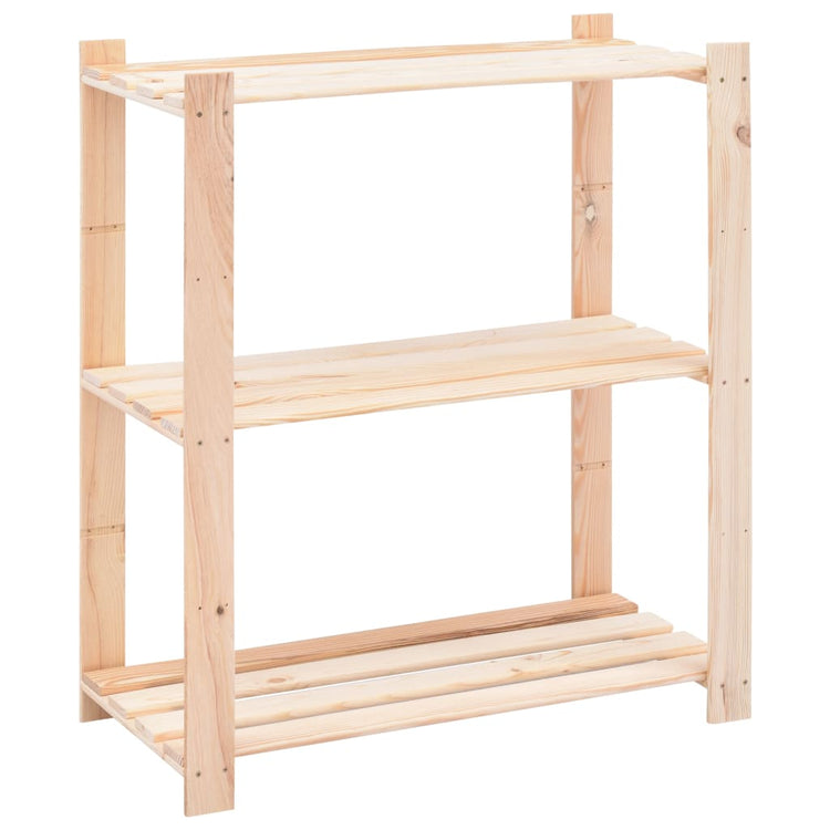 Vidaxl opbergrekken 3-laags 2 st 80x38x90 cm massief grenenhout 150 kg