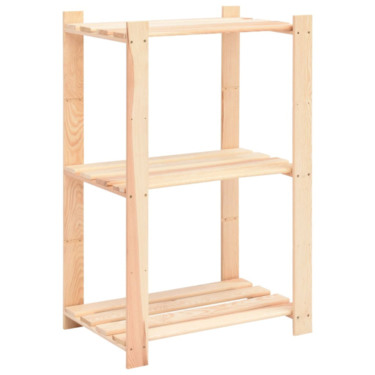 Vidaxl opbergrekken 3-laags 5 st 60x38x90 cm massief grenenhout 150 kg
