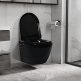 Vidaxl hangend toilet randloos met bidetfunctie keramiek zwart - afbeelding 1