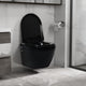 Vidaxl hangend toilet randloos met bidetfunctie keramiek zwart