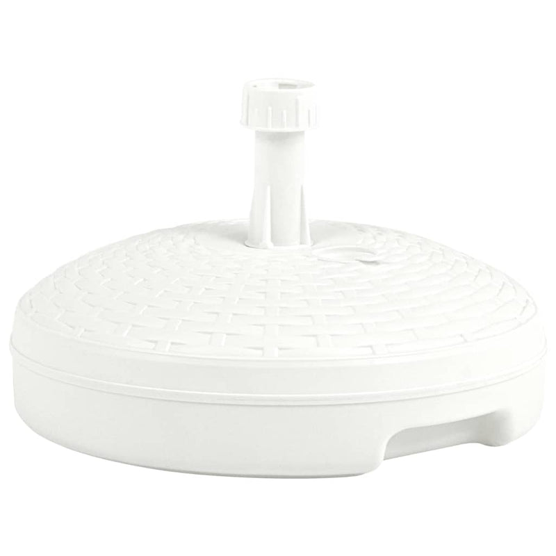 Vidaxl parasolvoet gevuld met zand water 20 l kunststof rattan wit