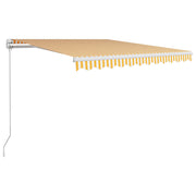 VidaXL Luifel handmatig uittrekbaar 300x250 cm geel en wit - afbeelding 2