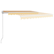 VidaXL Luifel handmatig uittrekbaar 300x250 cm geel en wit - afbeelding 3