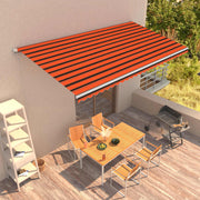 VidaXL Luifel automatisch uittrekbaar 600x300 cm oranje en bruin - afbeelding 1