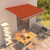 Vidaxl luifel handmatig uittrekbaar 400x300 cm oranje en bruin