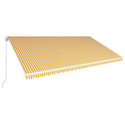 VidaXL Luifel handmatig uittrekbaar 600x300 cm geel en wit - afbeelding 2
