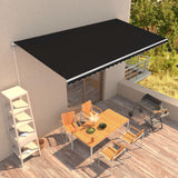 VidaXL Luifel handmatig uittrekbaar 600x300 cm antraciet - afbeelding 1