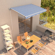 VidaXL Luifel automatisch uittrekbaar 350x250 cm blauw en wit - afbeelding 1
