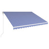 VidaXL Luifel automatisch uittrekbaar 450x300 cm blauw en wit