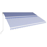 VidaXL Luifel automatisch uittrekbaar 500x300 cm blauw en wit - afbeelding 3