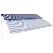 VidaXL Luifel handmatig uittrekbaar met LED 500x300 cm blauw en wit - afbeelding 3