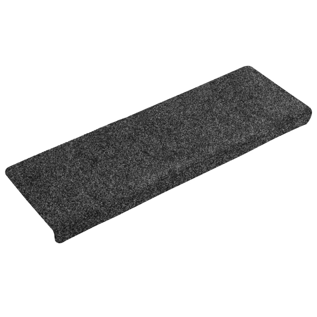 Vidaxl trapmatten zelfklevend 15 stuks 65x21x4 cm grijs rechthoekige rand