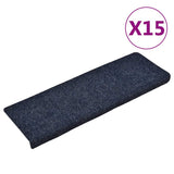 Vidaxl trapmatten zelfklevend 15 stuks 65x21x4 cm blauw rechthoekige rand - afbeelding 2