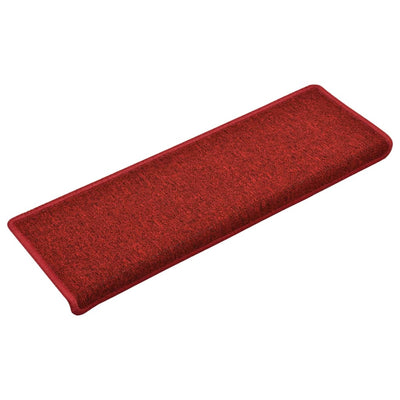Vidaxl trapmatten 15 st 65x21x4 cm röd rechthoekige rand