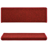 Vidaxl trapmatten 15 st 65x21x4 cm röd rechthoekige rand - afbeelding 3