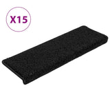 Vidaxl trapmatten 15 st 65x21x4 cm zwart rechthoekige rand - afbeelding 2