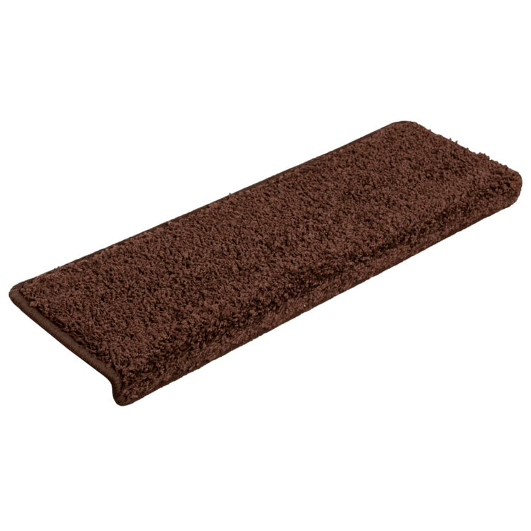 Vidaxl trapmatten 15 st 65x21x4 cm bruin rechthoekige rand